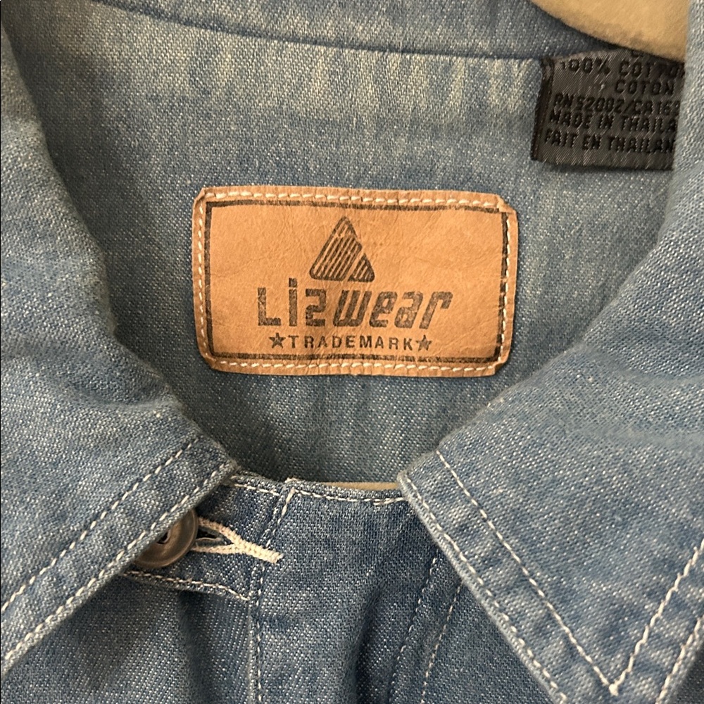 Vintage Liz Wear Jumpsuit Women’s Large Denim 80s Faded Casual - Picture 2 of 16